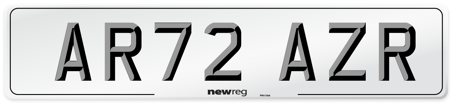 AR72 AZR Number Plate from New Reg